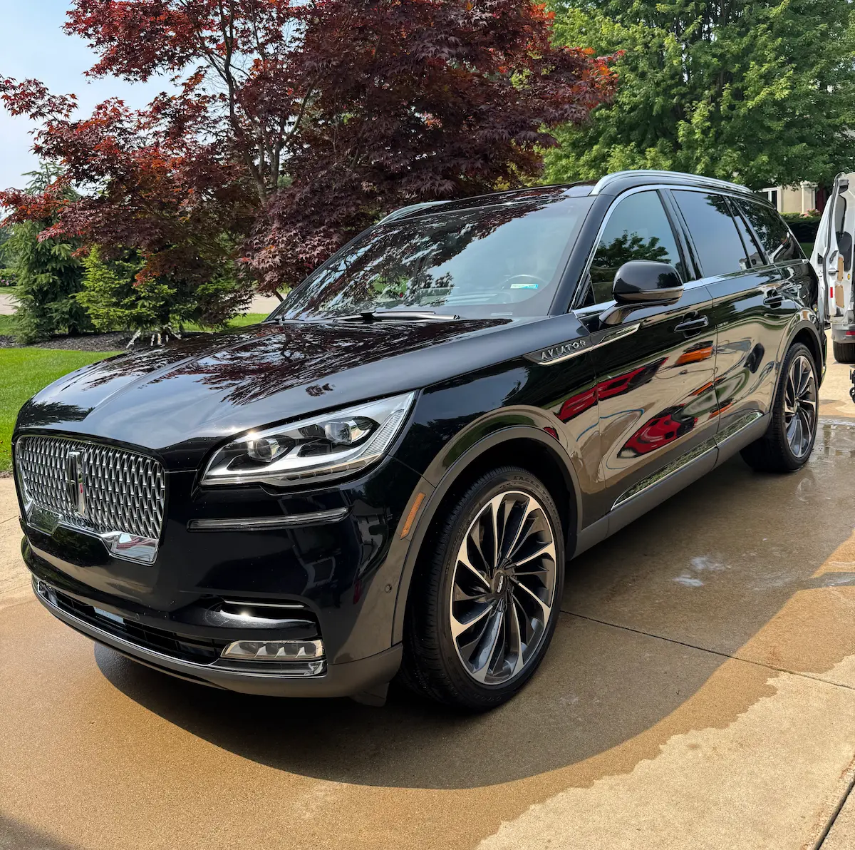 Completed exterior car detailing in West Michigan showing glossy paint, restored trim, and protected finish with 9-month sealant by Elysian Auto Detailing